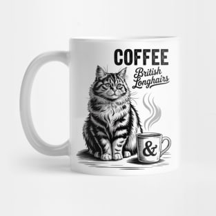 Coffee and British Longhair Cat, British Longhairs kitten Mug